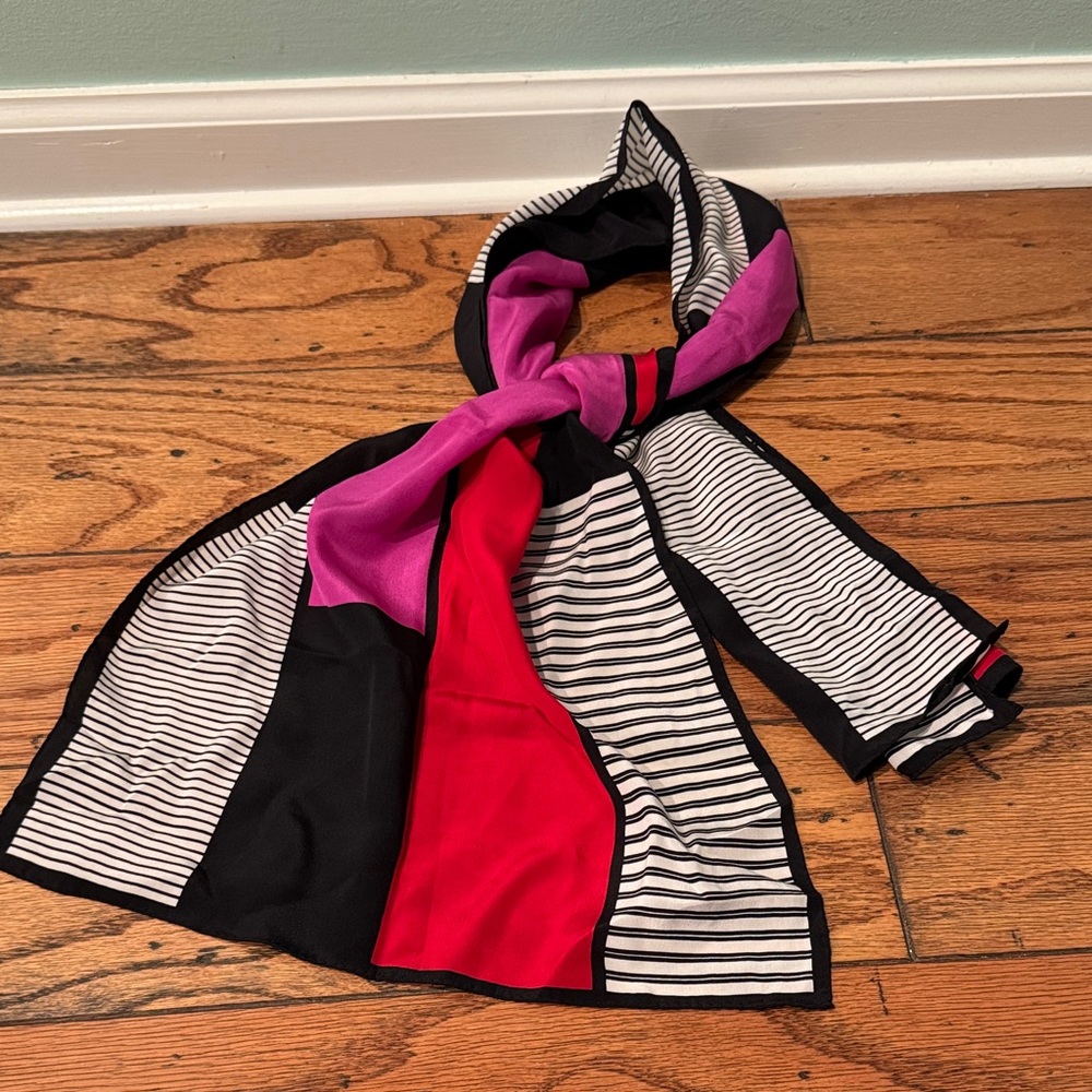 Anne Klein Kids vintage color block silk scarf